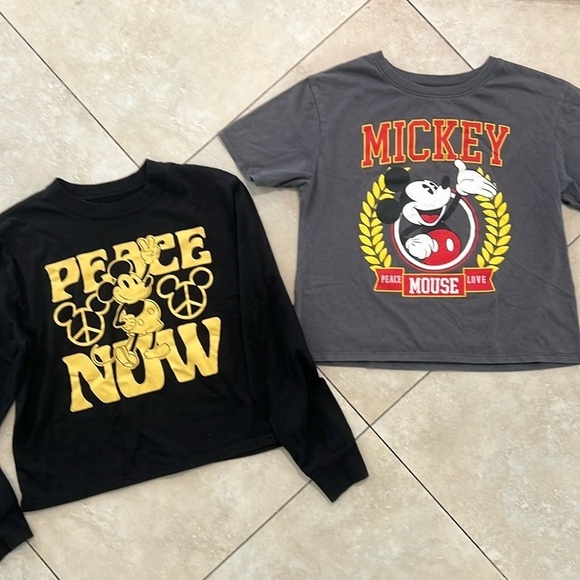 2 DISNEY Mickey Mouse Tops Size Small - One long and one short sleeve - Picture 1 of 5